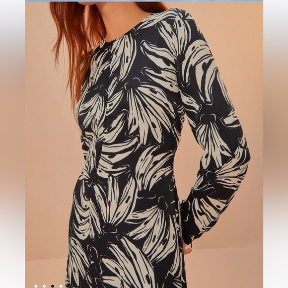 FARM RIO ‼️‼️ Black Bossa Banana Viscose Midi Dress - Picture 4 of 8